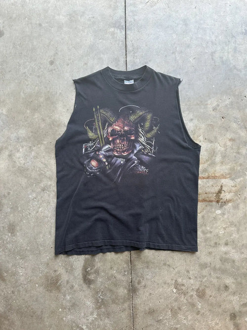 Ghost - Vintage Band Crop Tank, Bleach Washed