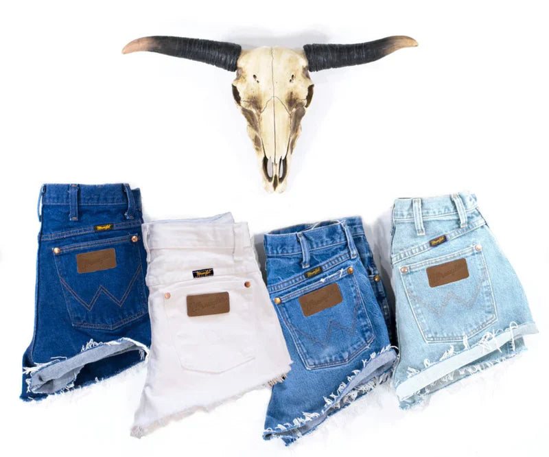Cut Creek - Wrangler Denim Cut-Off Shorts, Hand Distressed