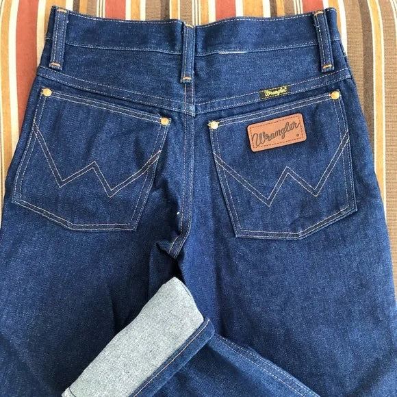 Desert Worn - Wrangler Straight Leg Denim Jeans, Hand Distressed