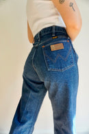 Desert Worn - Wrangler Straight Leg Denim Jeans, Hand Distressed