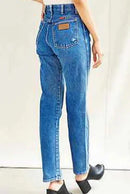 Desert Worn - Wrangler Straight Leg Denim Jeans, Hand Distressed