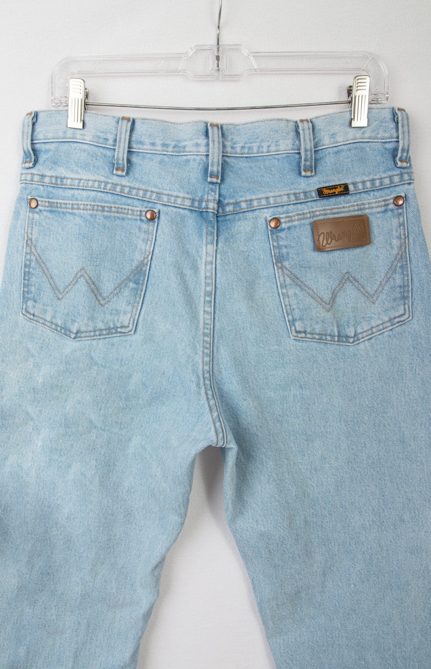 Desert Worn - Wrangler Straight Leg Denim Jeans, Hand Distressed